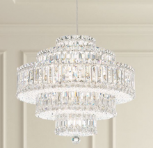 Schonbek 1870 6673H - Plaza 22 Light 110V Pendant in Stainless Steel with Clear Heritage Crystals