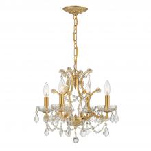 Crystorama 4454-GA-CL-SAQ - Filmore 4 Light Spectra Crystal Antique Gold Mini Chandelier