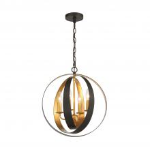 Crystorama 584-EB-GA - Luna 4 Light English Bronze + Antique Gold Sphere Mini Chandelier