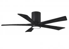 Matthews Fan Company IR5HLK-BK-BK-52 - IR5HLK five-blade flush mount paddle fan in Matte Black finish with 52” solid matte black wood b