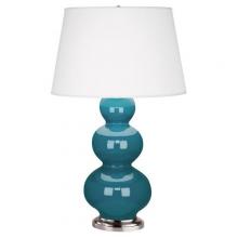 Robert Abbey 363X - Peacock Triple Gourd Table Lamp