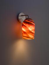 WPT Design ROSE-MOD-SC-AM-SS - Rose - Sconce - Modern- SS-Amber Glass