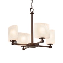 Justice Design Group FSN-8420-30-FRCR-DBRZ - Tetra 4-Light Chandelier