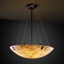 Justice Design Group ALR-9664-35-MBLK-F3-LED6-6000 - 36" LED Pendant Bowl w/ Pair Square w/ Points Finials