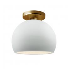 Justice Design Group CER-6350-WTWT-BRSS-LED1-700 - Small Globe LED Semi-Flush