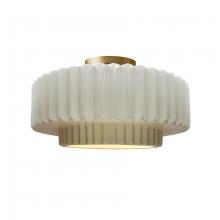 Justice Design Group CER-6373-MAT-BRSS-LED1-700 - Medium Tier Pleated LED Semi-Flush