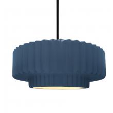 Justice Design Group CER-6553-MID-MBLK-RIGID-LED1-700 - Medium Tier Pleated LED Pendant