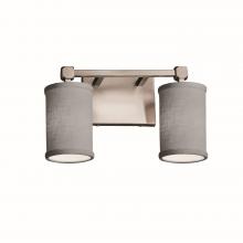 Justice Design Group FAB-8422-10-GRAY-NCKL - Tetra 2-Light Bath Bar