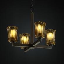 Justice Design Group GLA-8829-16-WTFR-DBRZ - Modular 4-Light Chandelier