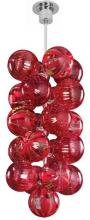 Oggetti Luce 18-P2103 - PERLE, 21 GLOBE, RED RIBBON, CHROME