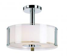 Trans Globe 2090 PC - 3LT SEMI FLUSH-OPAL/CLEAR GLAS