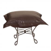 Howard Elliott 510-192 - Scroll Puff Ottoman Avanti Pecan Titanium Frame