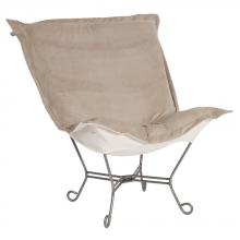 Howard Elliott 500-224 - Scroll Puff Chair Bella Sand Titanium Frame