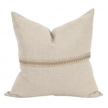 Howard Elliott 3-610F - 24" x 24" Pillow Prairie Linen with Deco Trim - Down Insert