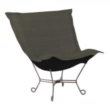 Howard Elliott 500-201 - Scroll Puff Chair Sterling Charcoal Titanium Frame