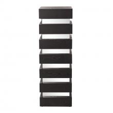 Howard Elliott 37125 - Stepped Black Wood Veneer Pedestal with Mirror - Tall