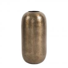 Howard Elliott 35084 - Oversized Metal Cylinder Vase with Hammered Deep Bronze Finish, Small