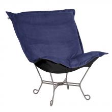 Howard Elliott 500-972 - Scroll Puff Chair Bella Royal Titanium Frame