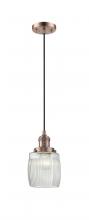  201C-AC-G302-LED - Colton - 1 Light - 6 inch - Antique Copper - Cord hung - Mini Pendant