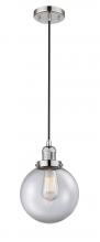 Innovations Lighting 201C-PN-G202-8-LED - Beacon - 1 Light - 8 inch - Polished Nickel - Cord hung - Mini Pendant