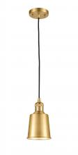 Innovations Lighting 201C-SG-M9-SG-LED - Addison - 1 Light - 5 inch - Satin Gold - Cord hung - Mini Pendant