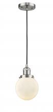 Innovations Lighting 201C-SN-G201-6-LED - Beacon - 1 Light - 6 inch - Brushed Satin Nickel - Cord hung - Mini Pendant