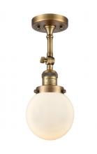 Innovations Lighting 201F-BB-G201-6-LED - Beacon - 1 Light - 6 inch - Brushed Brass - Semi-Flush Mount