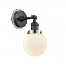 Innovations Lighting 203BK-BPPN-HRPN-G201-6 - Beacon - 1 Light - 6 inch - Matte Black - Sconce