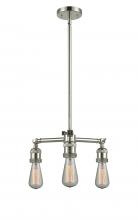 Innovations Lighting 207-PN - Bare Bulb - 3 Light - 15 inch - Polished Nickel - Stem Hung - Chandelier