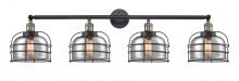 Innovations Lighting 215-BAB-G73-CE - Bell Cage - 4 Light - 44 inch - Black Antique Brass - Bath Vanity Light