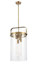 Innovations Lighting 413-4S-BB-12CL - Pilaster - 4 Light - 12 inch glass - Brushed Brass - Cord hung - Pendant