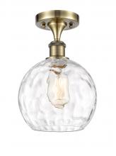 Innovations Lighting 516-1C-AB-G1215-8 - Athens Water Glass - 1 Light - 8 inch - Antique Brass - Semi-Flush Mount