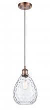 Innovations Lighting 516-1P-AC-G372 - Waverly - 1 Light - 8 inch - Antique Copper - Cord hung - Mini Pendant