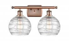 Innovations Lighting 516-2W-AC-G1213-8 - Athens Deco Swirl - 2 Light - 18 inch - Antique Copper - Bath Vanity Light