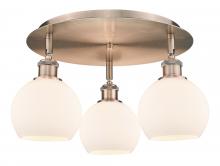  516-3C-AC-G121-6 - Athens - 3 Light - 18 inch - Antique Copper - Flush Mount