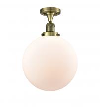 Innovations Lighting 517-1CH-AB-G201-12 - Beacon - 1 Light - 12 inch - Antique Brass - Semi-Flush Mount