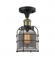 Innovations Lighting 517-1CH-BAB-G53-CE - Bell Cage - 1 Light - 5 inch - Black Antique Brass - Semi-Flush Mount