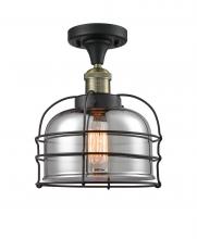 Innovations Lighting 517-1CH-BAB-G73-CE - Bell Cage - 1 Light - 8 inch - Black Antique Brass - Semi-Flush Mount