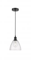 Innovations Lighting 616-1P-BK-GBD-754-LED - Bristol - 1 Light - 8 inch - Matte Black - Cord hung - Mini Pendant