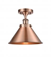  916-1C-AC-M10-AC - Briarcliff - 1 Light - 10 inch - Antique Copper - Semi-Flush Mount