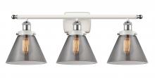 Innovations Lighting 916-3W-WPC-G43-LED - Cone - 3 Light - 28 inch - White Polished Chrome - Bath Vanity Light