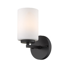 Golden 2243-BA1 BLK-OP - Manhattan 1 Light Bath Vanity in Matte Black