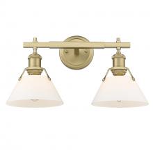 Golden 3306-BA2 BCB-OP - Orwell BCB 2 Light Bath Vanity in Brushed Champagne Bronze with Opal Glass