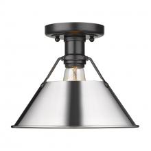 Golden 3306-FM BLK-CH - Orwell BLK Flush Mount in Matte Black with Chrome shade