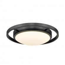 Golden 9130-FM14 BLK-OP - Astra 14" Flush Mount in Matte Black with Opal Glass