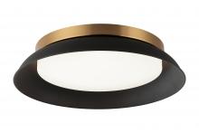 Matteo Lighting M12515MBAG - 1 LT Ø15” "FINLEY" MATTE BLACK/ AGED GOLD CEILING MOUNT