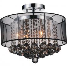 CWI Lighting 5062C16C (Smoke + B) - Radiant 6 Light Drum Shade Flush Mount With Chrome Finish