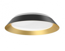 Kuzco Lighting Inc FM43414-BK/GD - Jasper 14-in Black/Gold LED Flush Mount