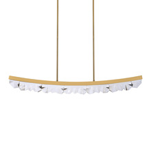 ZEEV Lighting PL11617-LED-56-AGB - LED 3CCT 57" Unique Curved Crystal Aged Brass Linear Pendant Light