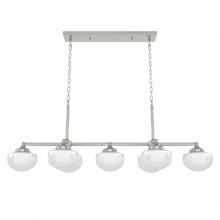 Hunter 19492 - Hunter Saddle Creek Brushed Nickel with Cased White Glass 7 Light Chandelier Ceiling Light Fixture